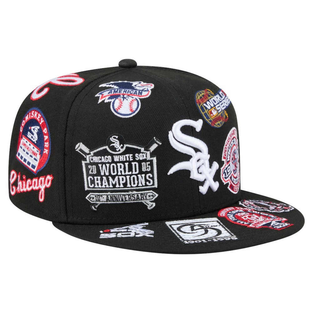 Chicago White Sox New Era All Over 59FIFTY Fitted Hat - Black Hats