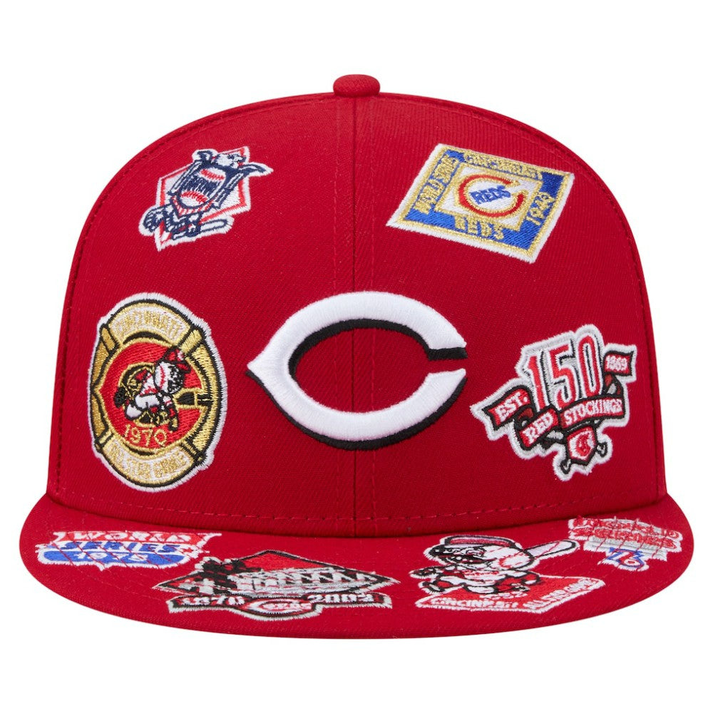 Cincinnati Reds New Era All Over 59FIFTY Fitted Hat - Red Hats
