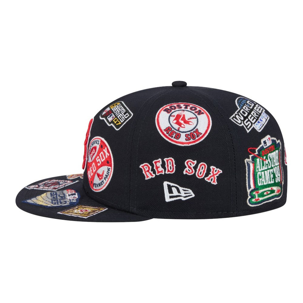 Boston Red Sox New Era All Over 59FIFTY Fitted Hat - Navy Hats