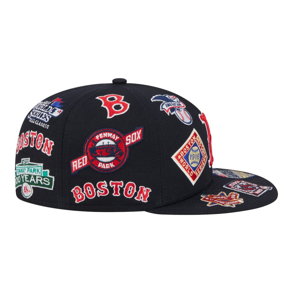 Boston Red Sox New Era All Over 59FIFTY Fitted Hat - Navy Hats