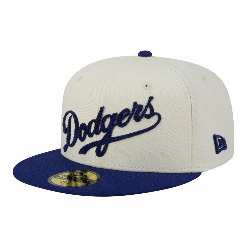 Los Angeles Dodgers New Era Two-Tone Stitch 59FIFTY Fitted Hat - Cream Hats