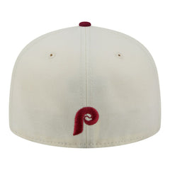 Philadelphia Phillies New Era Two-Tone Stitch 59FIFTY Fitted Hat - Cream Hats