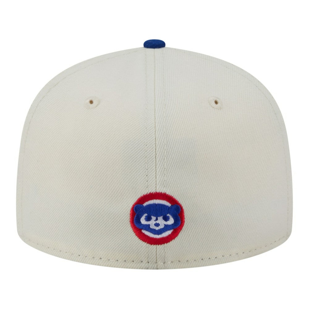 Chicago Cubs New Era Two-Tone Stitch 59FIFTY Fitted Hat - Cream Hats
