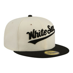 Chicago White Sox New Era Two-Tone Stitch 59FIFTY Fitted Hat - Cream Hats