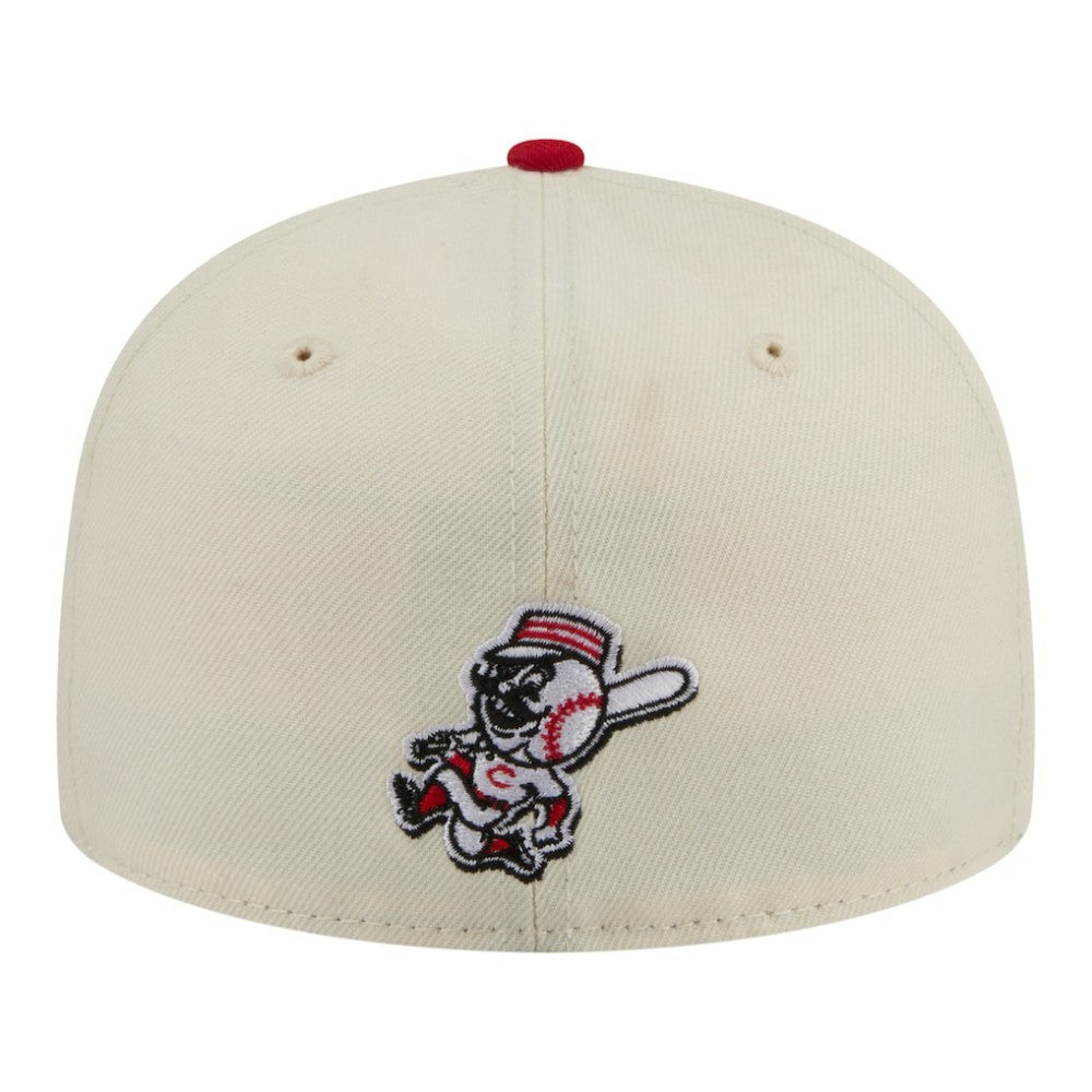 Cincinnati Reds New Era Two-Tone Stitch 59FIFTY Fitted Hat - Cream Hats