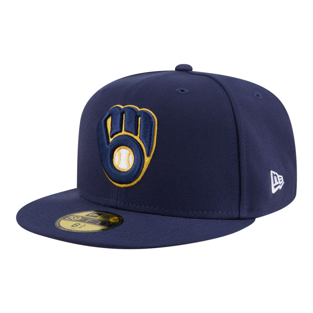 Milwaukee Brewers New Era Hidden Hit 59FIFTY Fitted Hat - Navy Hats