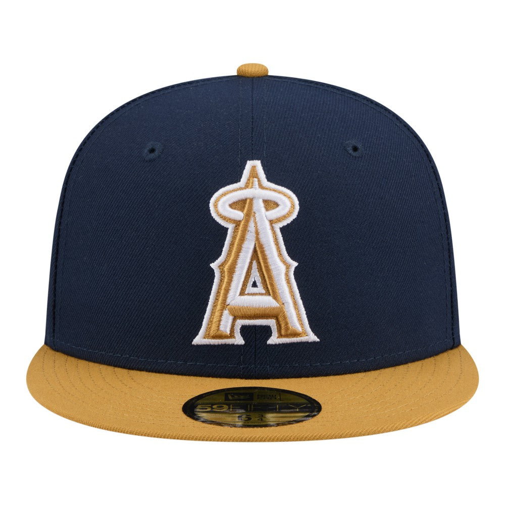 Los Angeles Angels New Era Two-Tone Color Pack 59FIFTY Fitted Hat - Navy/Khaki Hats