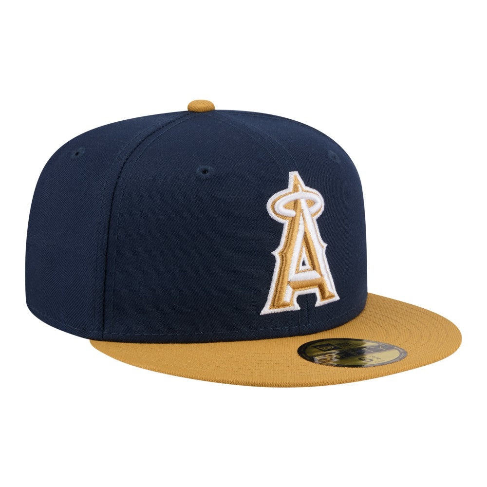 Los Angeles Angels New Era Two-Tone Color Pack 59FIFTY Fitted Hat - Navy/Khaki Hats