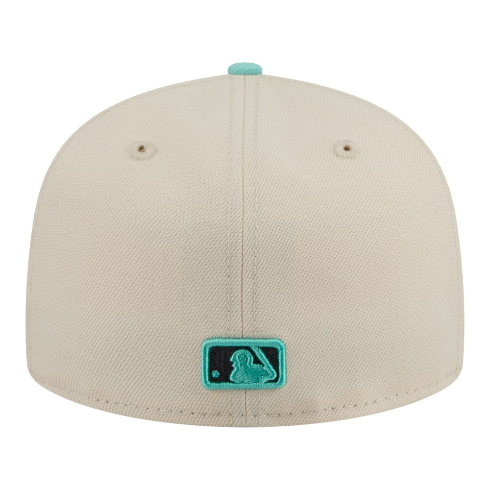 Los Angeles Dodgers New Era Two-Tone Color Pack 59FIFTY Fitted Hat - Light Beige/Turquoise Hats