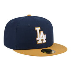 Los Angeles Dodgers New Era Two-Tone Color Pack 59FIFTY Fitted Hat - Navy/Khaki Hats