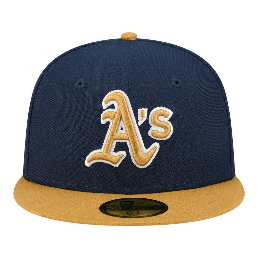 Athletics New Era Two-Tone Color Pack 59FIFTY Fitted Hat - Navy/Khaki Hats