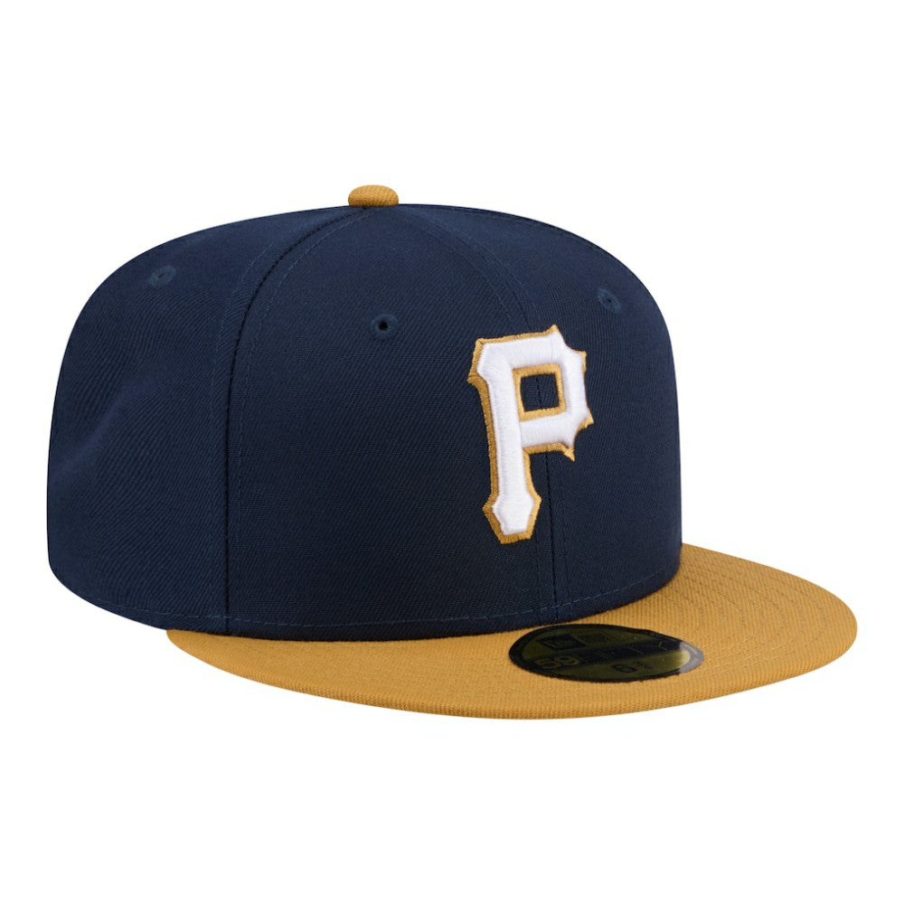 Pittsburgh Pirates New Era Two-Tone Color Pack 59FIFTY Fitted Hat - Navy/Khaki Hats