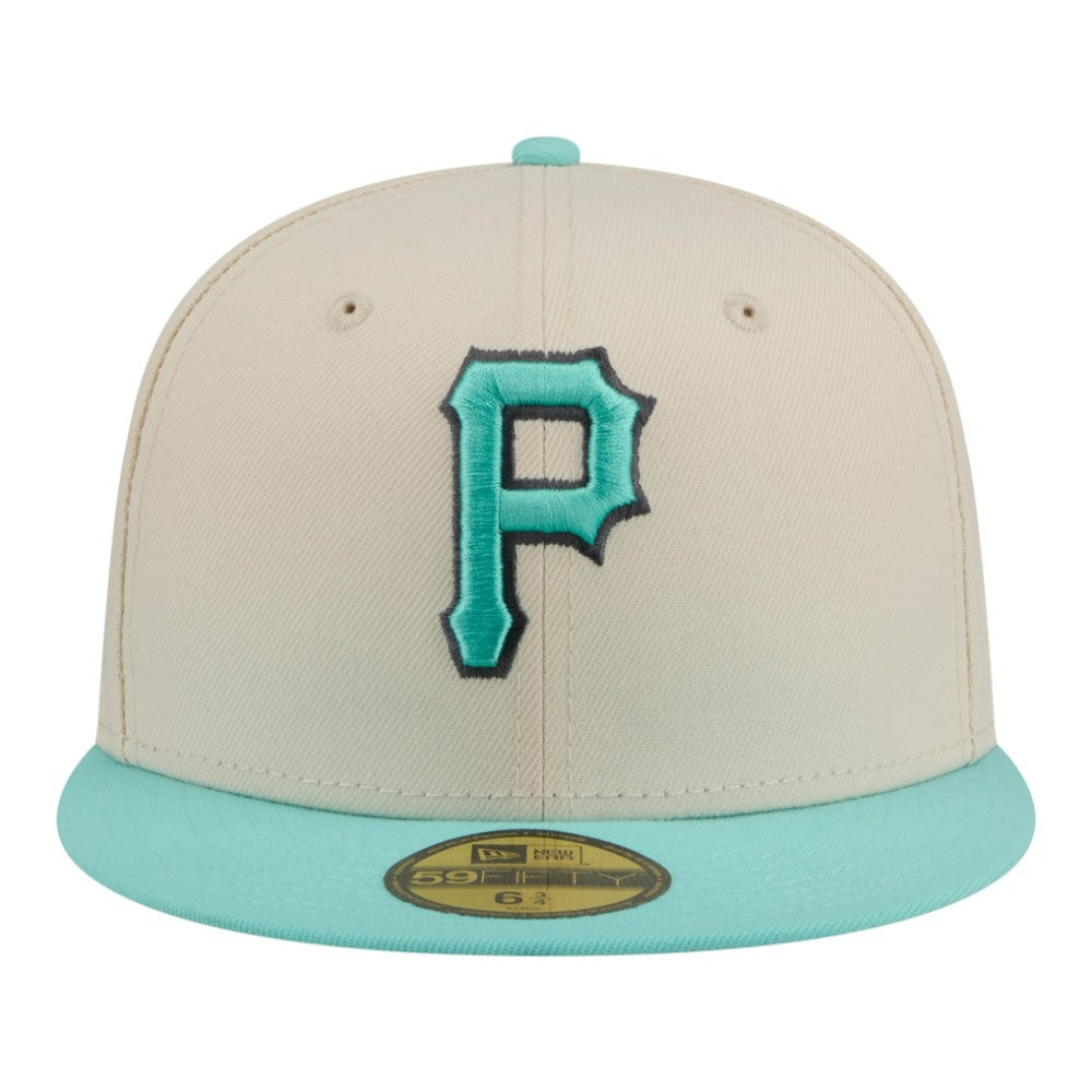 Pittsburgh Pirates New Era Two-Tone Color Pack 59FIFTY Fitted Hat - Light Beige/Turquoise Hats