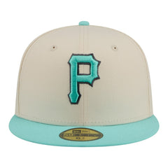 Pittsburgh Pirates New Era Two-Tone Color Pack 59FIFTY Fitted Hat - Light Beige/Turquoise Hats