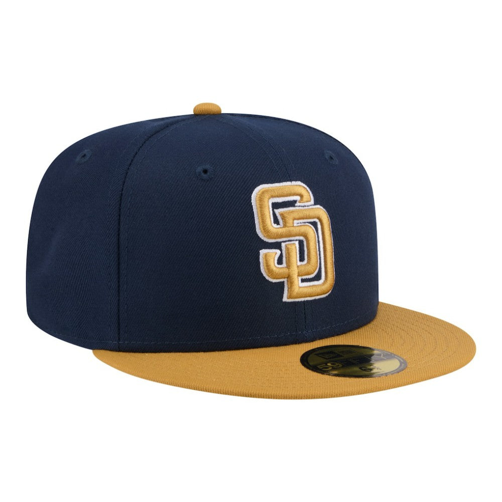 San Diego Padres New Era Two-Tone Color Pack 59FIFTY Fitted Hat - Navy/Khaki Hats