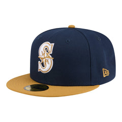 Seattle Mariners New Era Two-Tone Color Pack 59FIFTY Fitted Hat - Navy/Khaki Hats