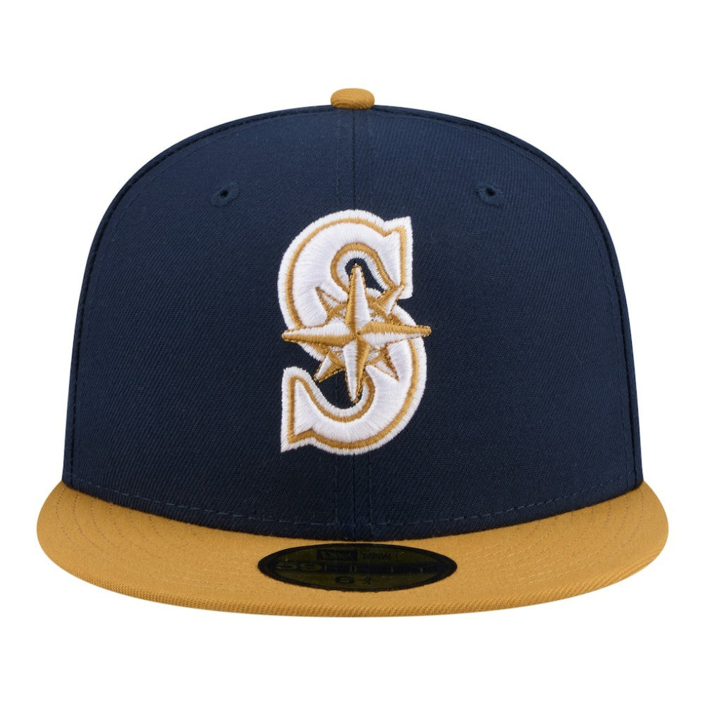 Seattle Mariners New Era Two-Tone Color Pack 59FIFTY Fitted Hat - Navy/Khaki Hats