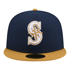Seattle Mariners New Era Two-Tone Color Pack 59FIFTY Fitted Hat - Navy/Khaki Hats