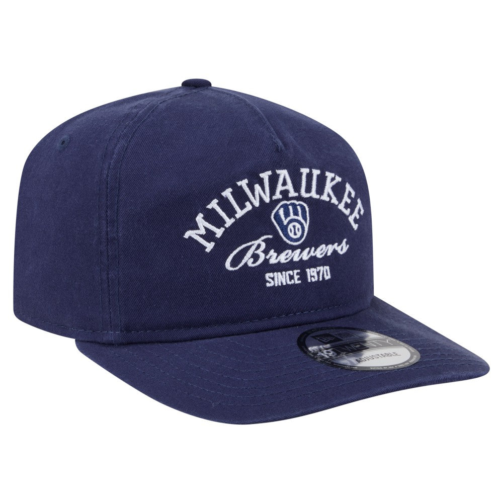 Milwaukee Brewers New Era Stacked 19TWENTY Adjustable Hat - Navy Hats