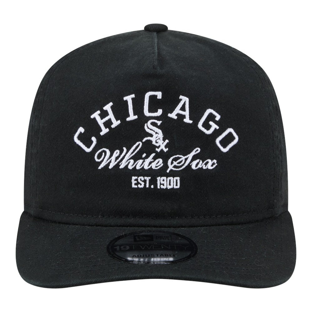 Chicago White Sox New Era Stacked 19TWENTY Adjustable Hat - Black Hats