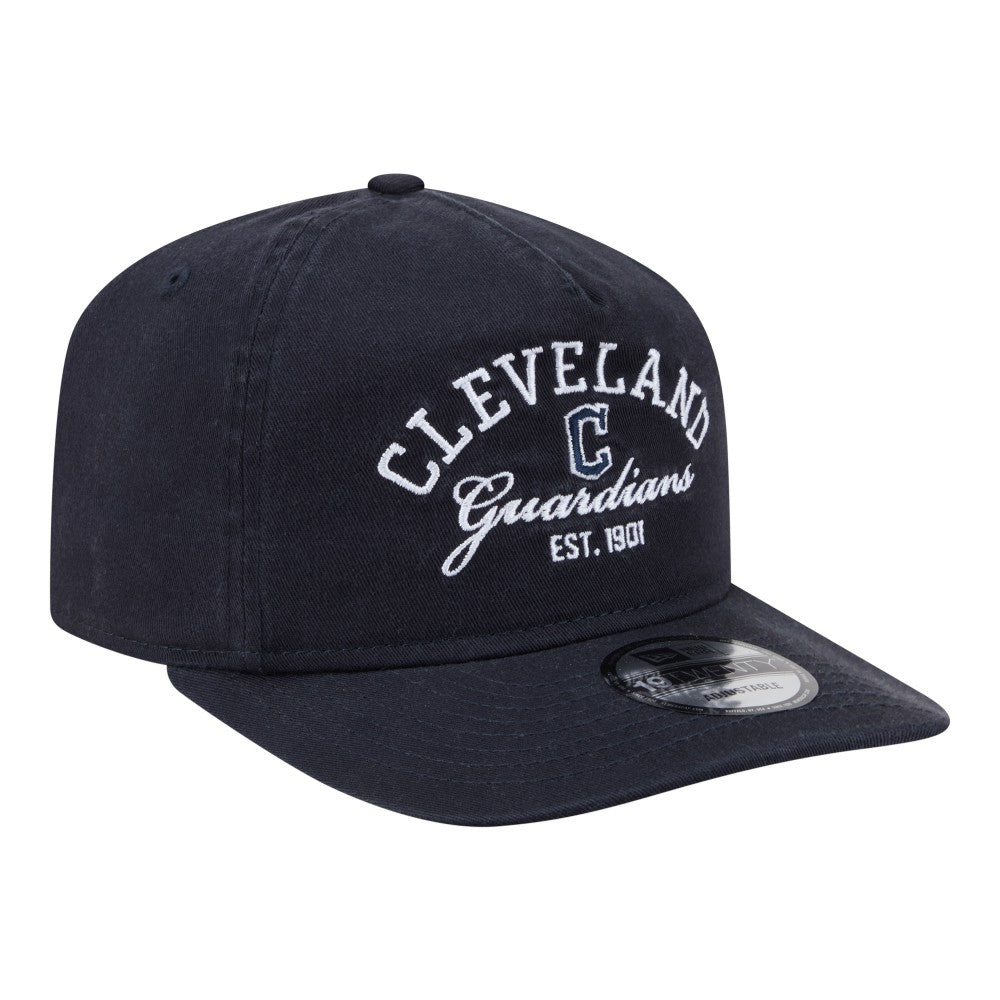 Cleveland Guardians New Era Stacked 19TWENTY Adjustable Hat - Navy Hats