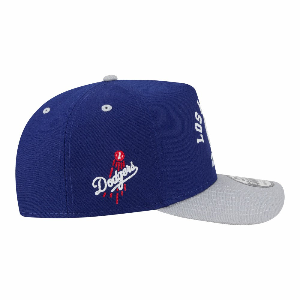 Los Angeles Dodgers New Era Arched A-Frame 9FIFTY Adjustable Hat - Royal/Gray Hats