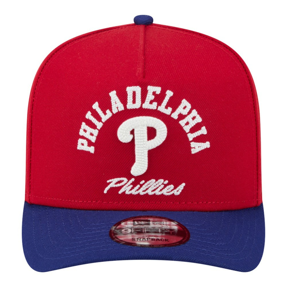 Philadelphia Phillies New Era Arched A-Frame 9FIFTY Adjustable Hat - Red/Royal Hats