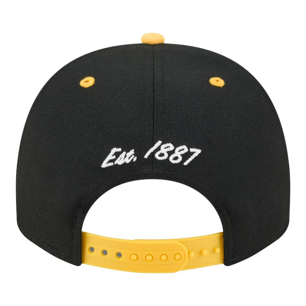 Pittsburgh Pirates New Era Arched A-Frame 9FIFTY Adjustable Hat - Black/Gold Hats