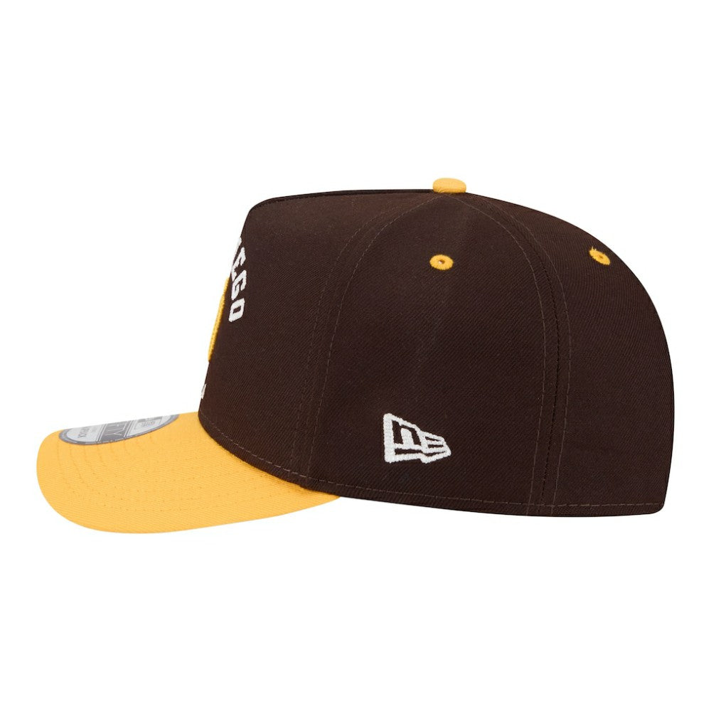 San Diego Padres New Era Arched A-Frame 9FIFTY Adjustable Hat - Brown/Gold Hats