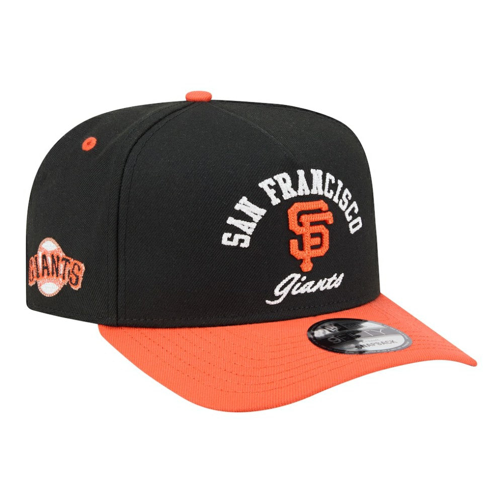 San Francisco Giants New Era Arched A-Frame 9FIFTY Adjustable Hat - Black/Orange Hats