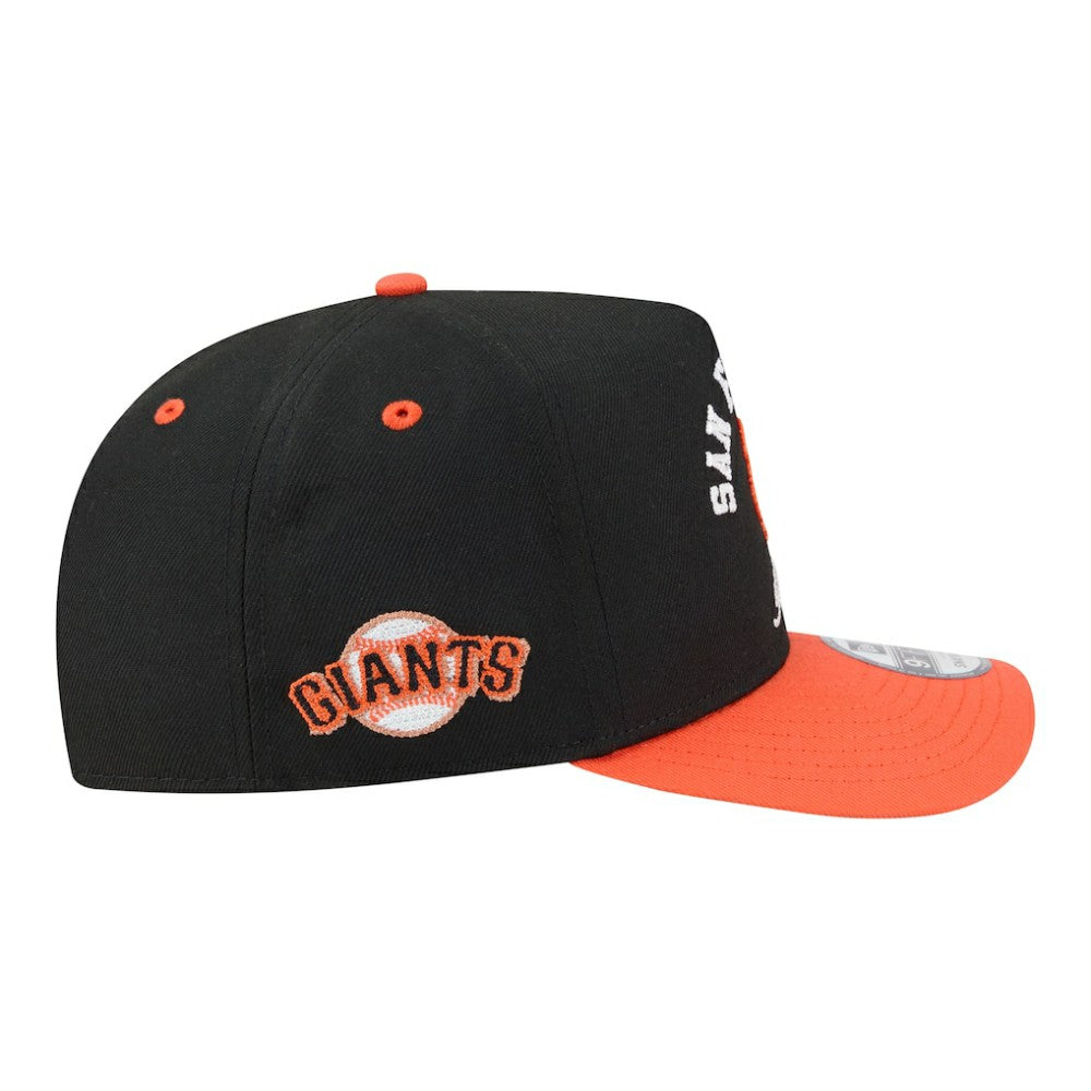 San Francisco Giants New Era Arched A-Frame 9FIFTY Adjustable Hat - Black/Orange Hats