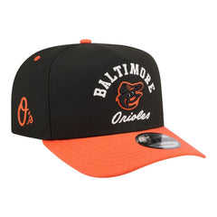 Baltimore Orioles New Era Arched A-Frame 9FIFTY Adjustable Hat - Black/Orange Hats