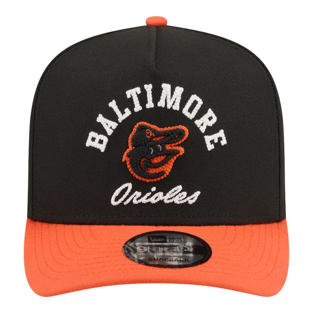 Baltimore Orioles New Era Arched A-Frame 9FIFTY Adjustable Hat - Black/Orange Hats