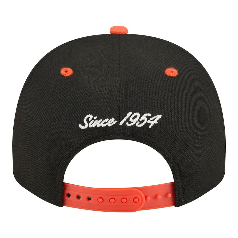 Baltimore Orioles New Era Arched A-Frame 9FIFTY Adjustable Hat - Black/Orange Hats