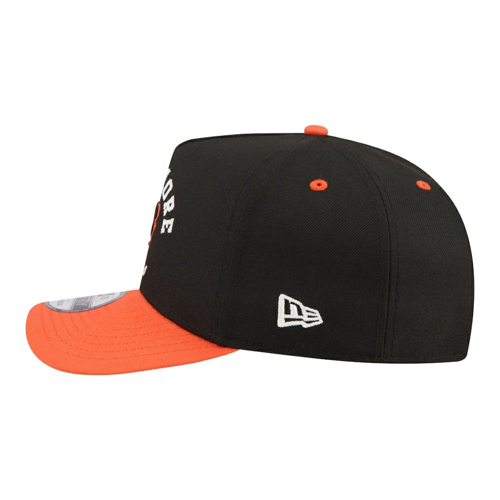 Baltimore Orioles New Era Arched A-Frame 9FIFTY Adjustable Hat - Black/Orange Hats