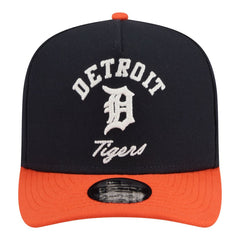 Detroit Tigers New Era Arched A-Frame 9FIFTY Adjustable Hat - Navy/Orange Hats
