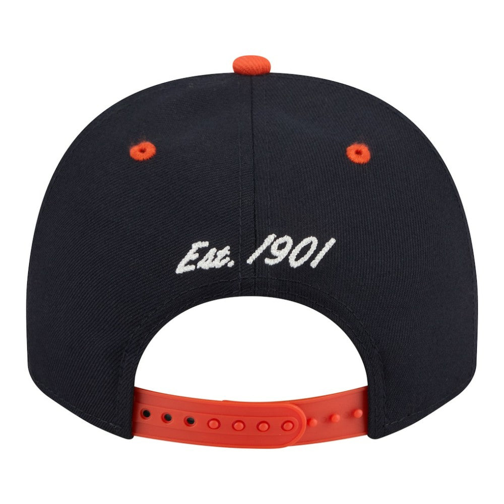 Detroit Tigers New Era Arched A-Frame 9FIFTY Adjustable Hat - Navy/Orange Hats
