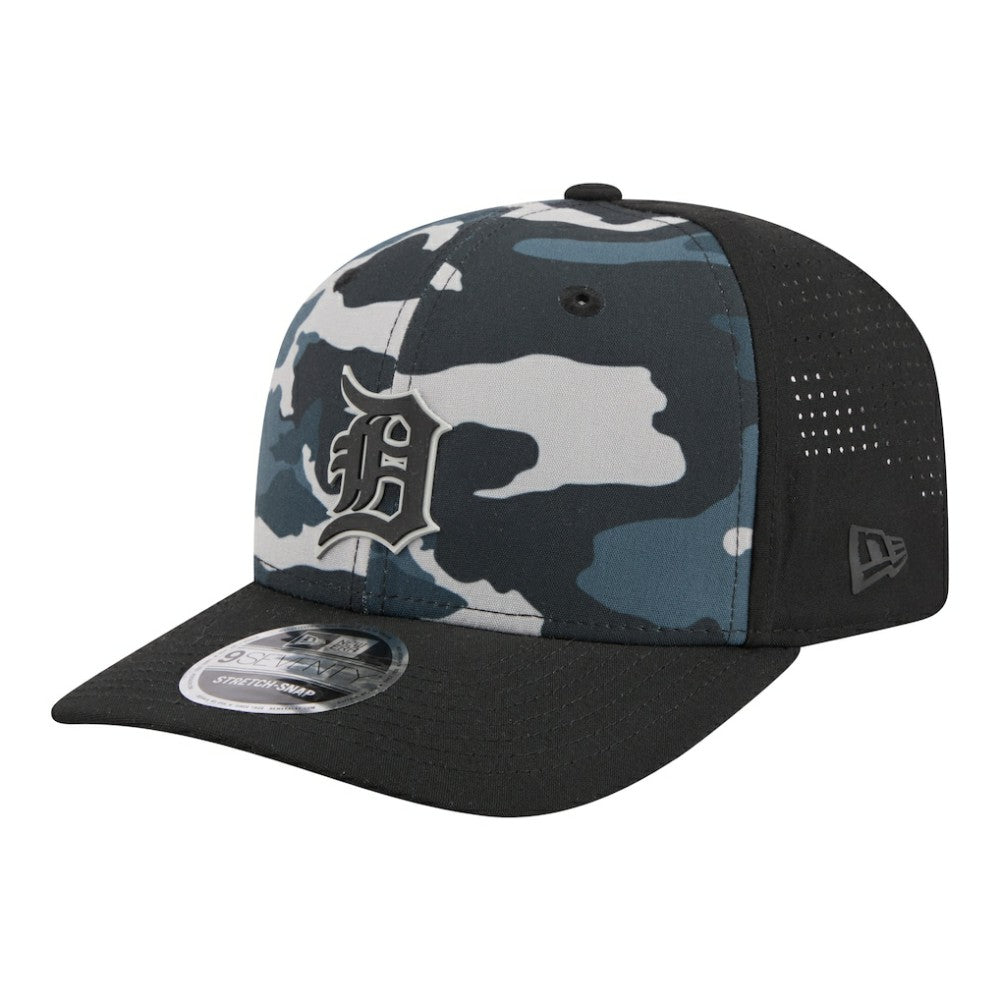 Detroit Tigers New Era Tonal Camo 9SEVENTY Stretch-Snap Hat - Black Hats