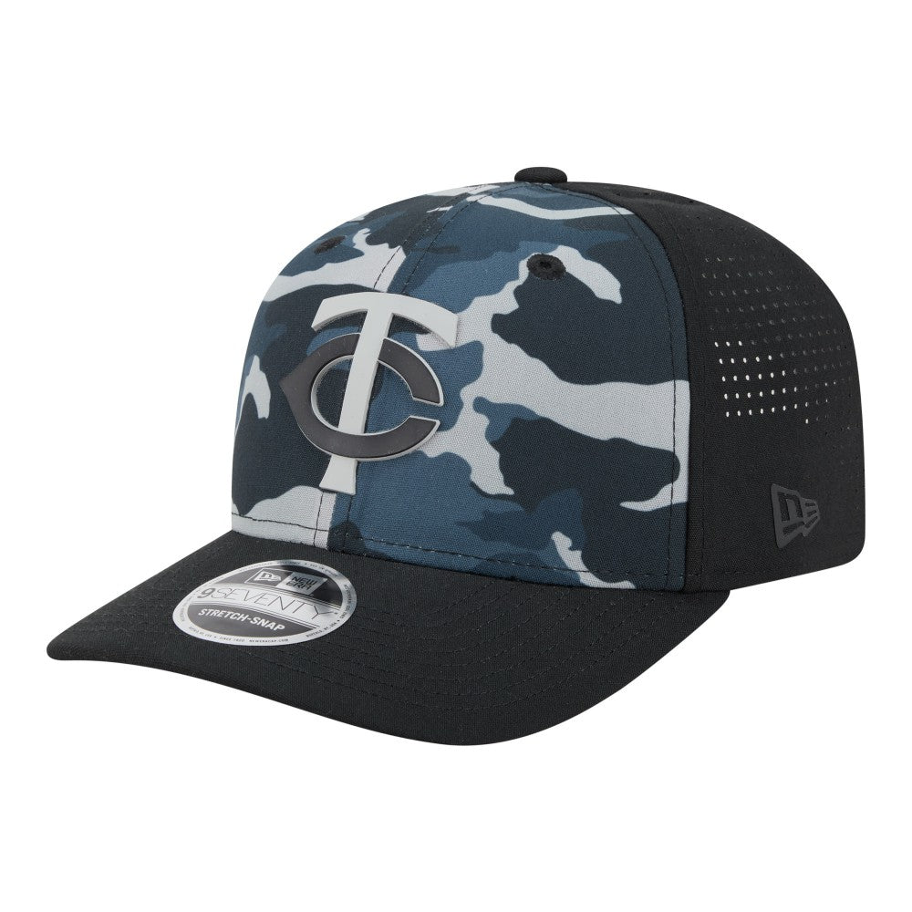 Minnesota Twins New Era Tonal Camo 9SEVENTY Stretch-Snap Hat - Black Hats