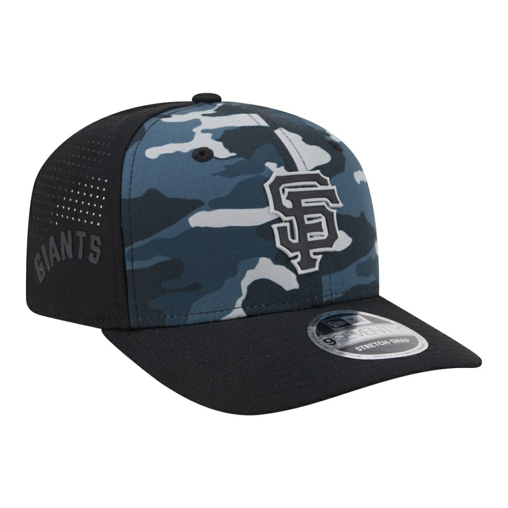 San Francisco Giants New Era Tonal Camo 9SEVENTY Stretch-Snap Hat - Black Hats