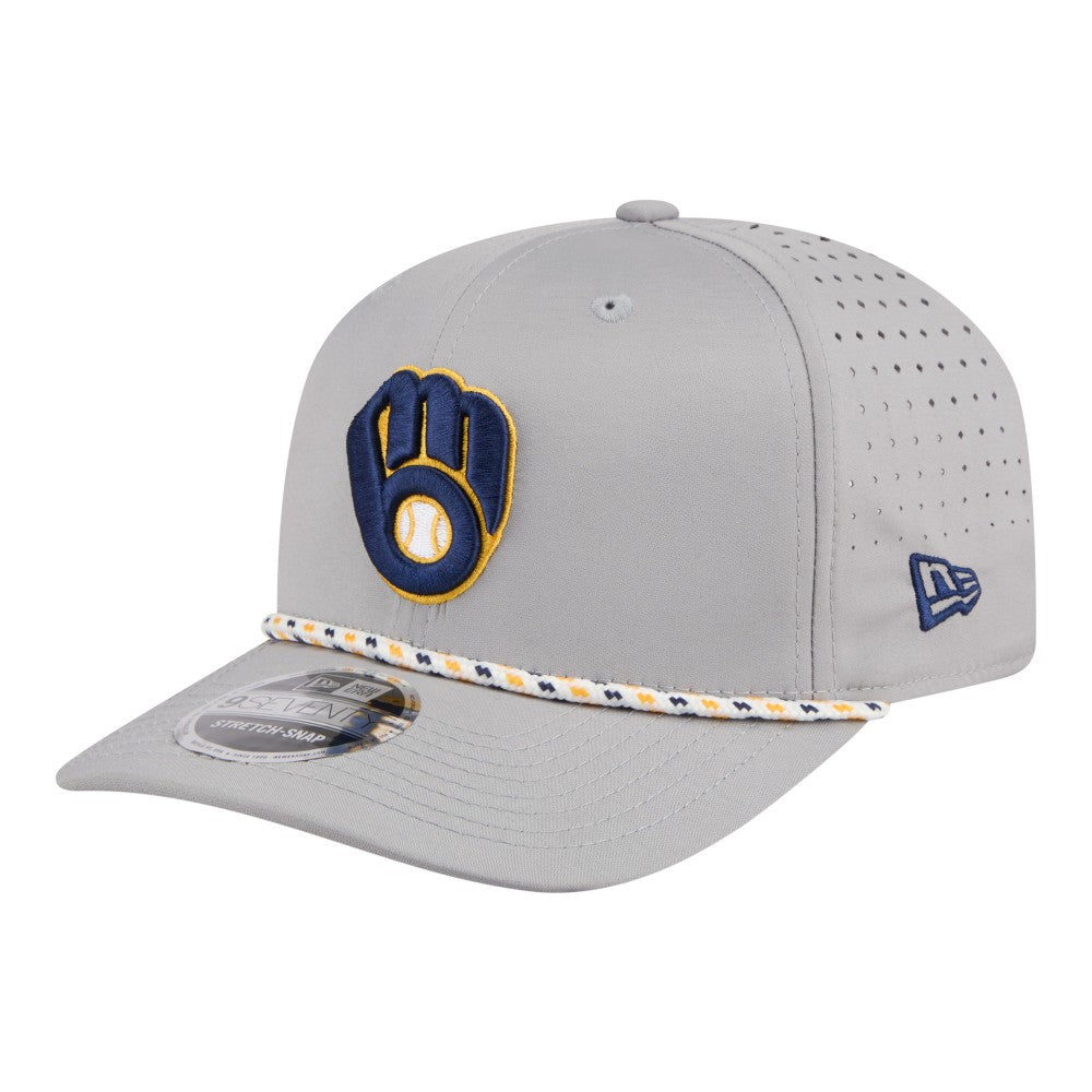 Milwaukee Brewers New Era Sport Rope 9SEVENTY Adjustable Hat - Gray Hats