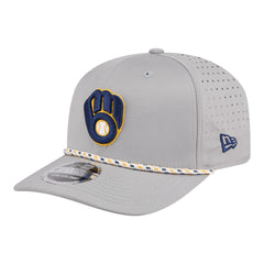 Milwaukee Brewers New Era Sport Rope 9SEVENTY Adjustable Hat - Gray Hats