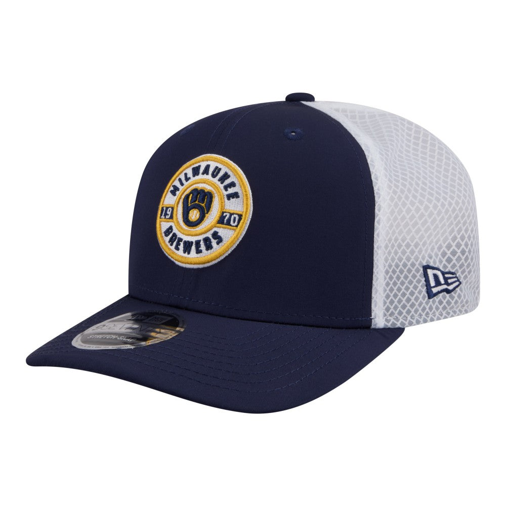 Milwaukee Brewers New Era Active 9SEVENTY Adjustable Trucker Hat - Navy Hats