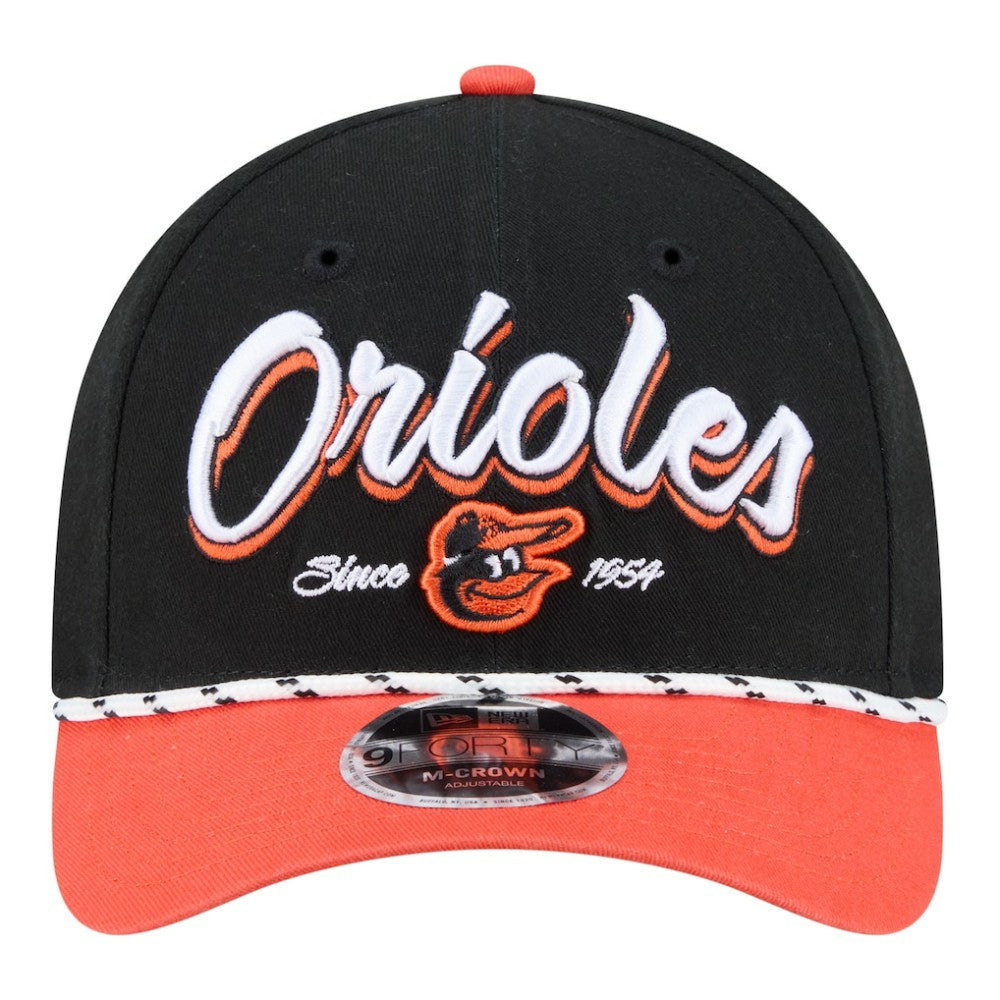 Baltimore Orioles New Era Team Loyal 9FORTY M-Crown Adjustable Hat - Black/Orange Hats