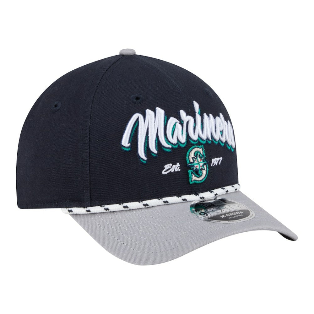 Seattle Mariners New Era Team Loyal 9FORTY M-Crown Adjustable Hat - Navy/Gray Hats