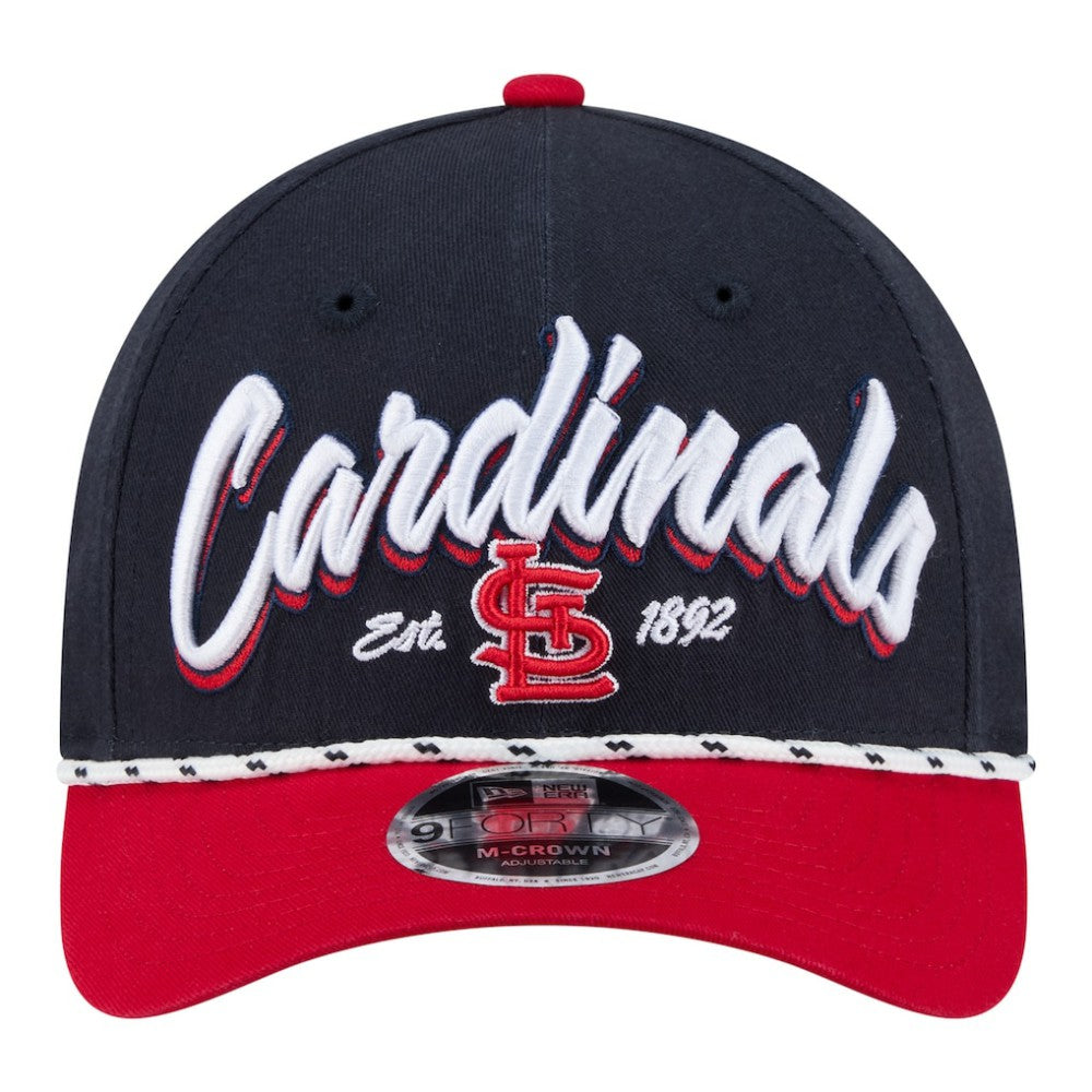 St. Louis Cardinals New Era Team Loyal 9FORTY M-Crown Adjustable Hat - Navy/Red Hats
