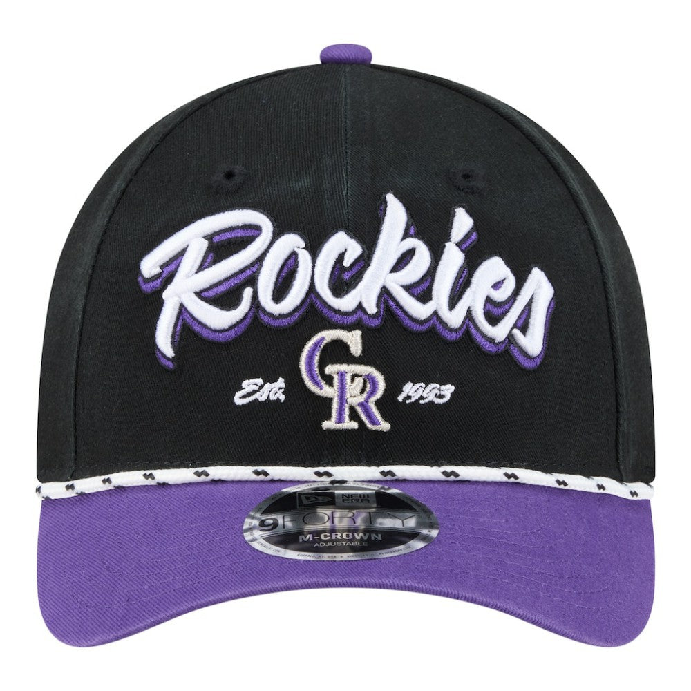 Colorado Rockies New Era Team Loyal 9FORTY M-Crown Adjustable Hat - Black/Purple Hats