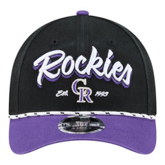 Colorado Rockies New Era Team Loyal 9FORTY M-Crown Adjustable Hat - Black/Purple Hats