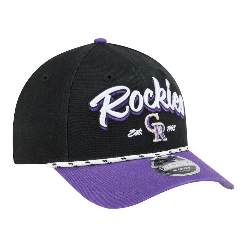 Colorado Rockies New Era Team Loyal 9FORTY M-Crown Adjustable Hat - Black/Purple Hats