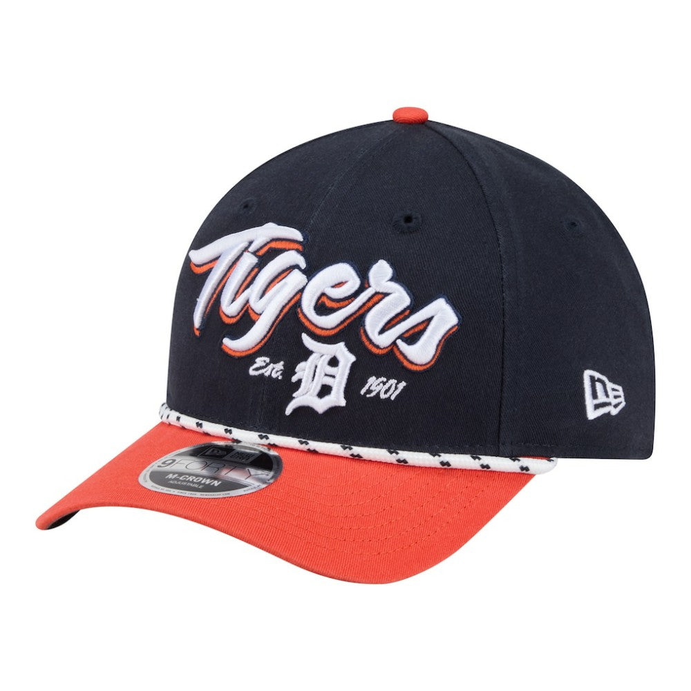Detroit Tigers New Era Team Loyal 9FORTY M-Crown Adjustable Hat - Navy/Orange Hats
